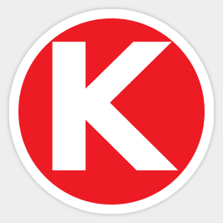 Letter K Big Red Dot Letters & Numbers Sticker